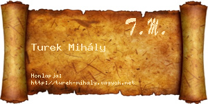 Turek Mihály névjegykártya